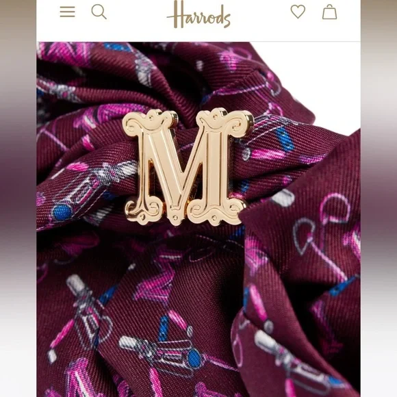 ?New MAX MARA Accessories Label-cut Printed SILK Hair  display picture 2